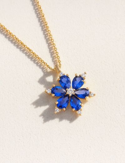 Blue Sakura Bloom Kolye resmi