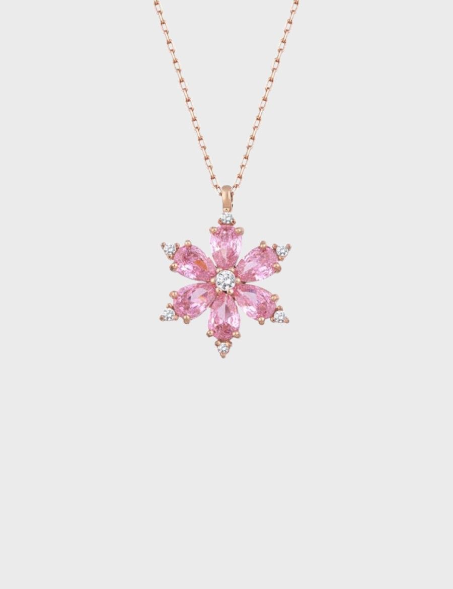 Pink Sakura Bloom Kolye resmi