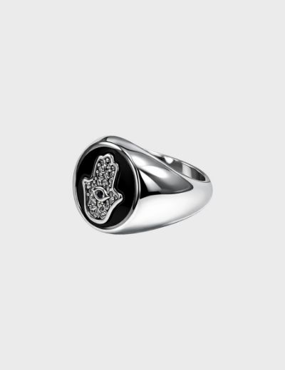 Hamsa Aura Ring Black resmi