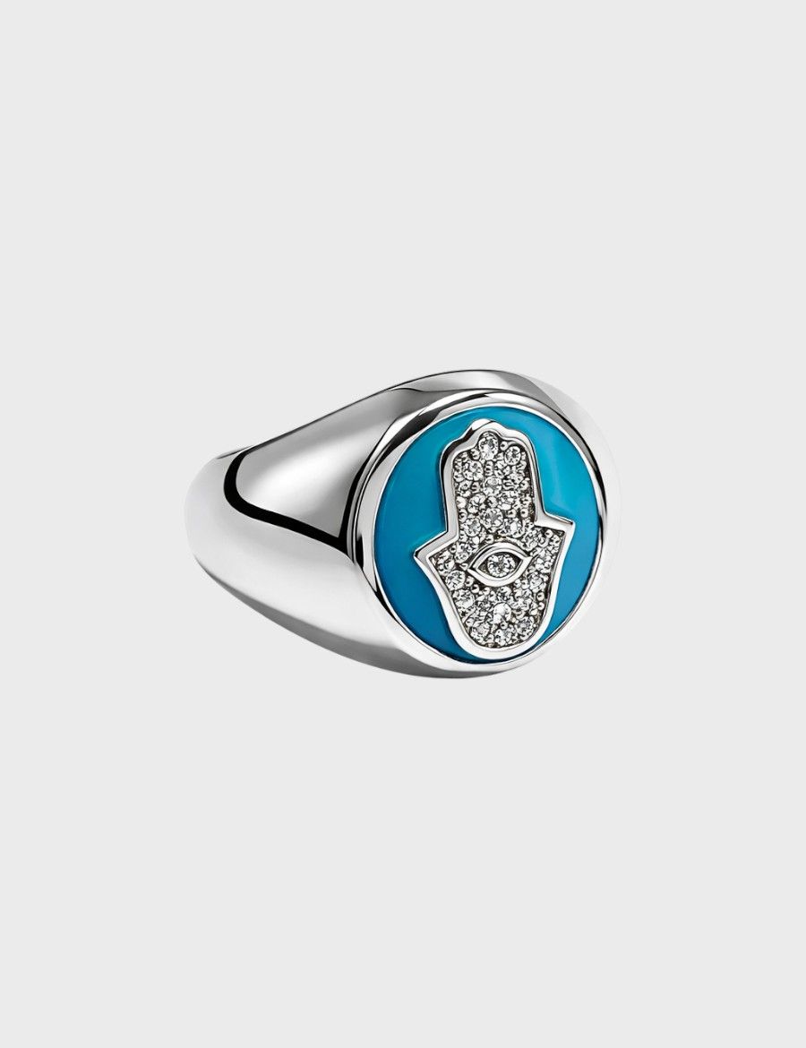 Hamsa Aura Ring Turquoise resmi