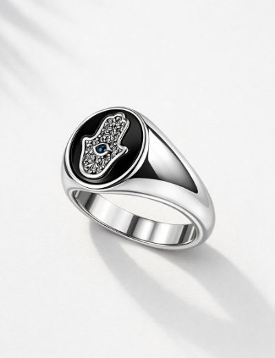 Hamsa Aura Ring Black resmi