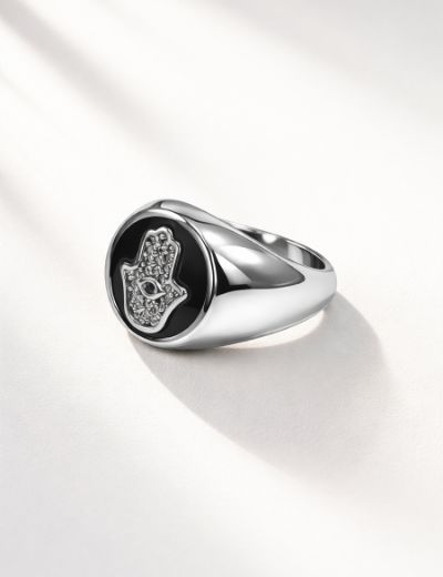 Hamsa Aura Ring Black resmi