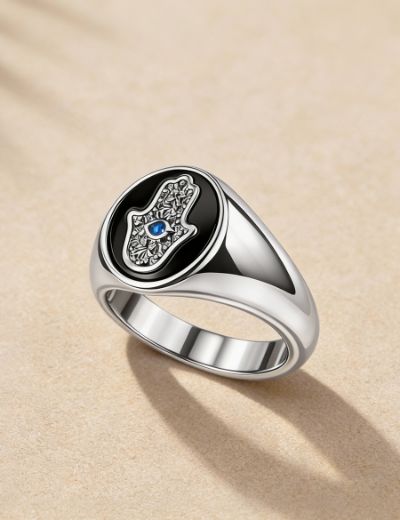 Hamsa Aura Ring Black resmi